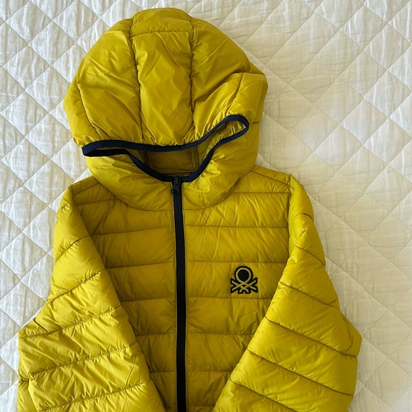 United Colors of Benetton Kids light puffer jacket Yellow Size 10-11 - Picture 4 of 11
